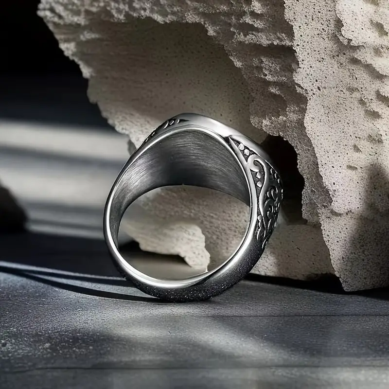 Retro Punk Style Ring, Titanium Steel Polished Street Fashion Double Knife  Ring - Temu
