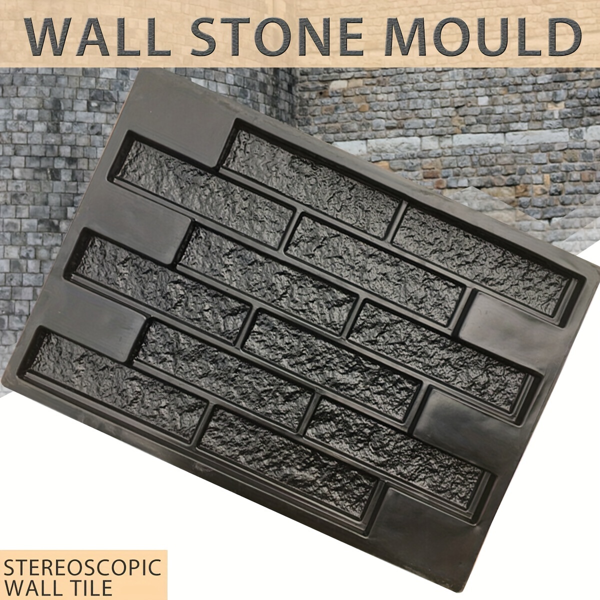 9 moldes de plástico para concreto, yeso, pared, piedra, cemento, azulejos,  molde ABS #W02