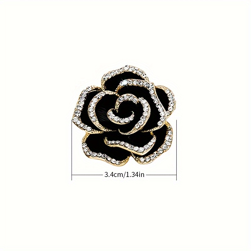 Ladieshow Damenbrosche Blume - Legierung Mit Strass, 6x3 Cm, Eleganter Schmuck Für Kleidung
