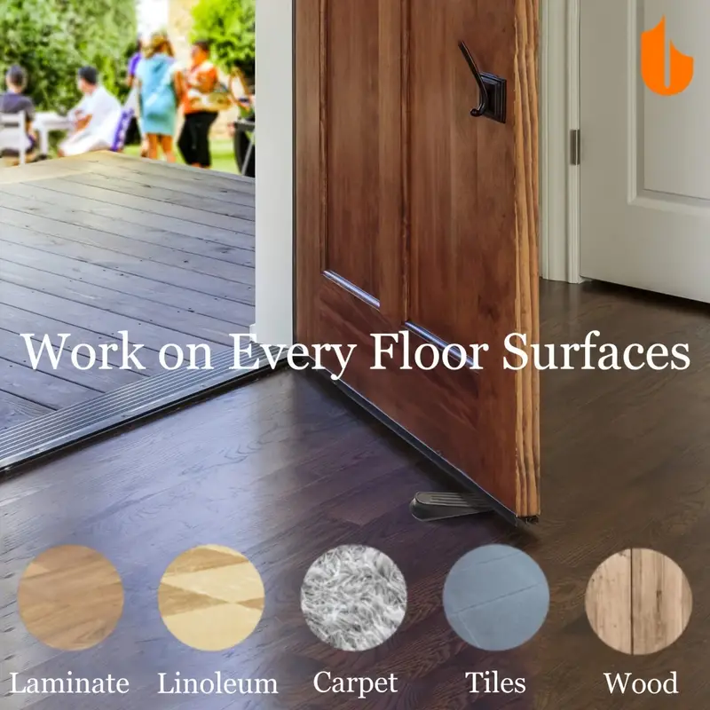 Wundermax Door Stoppers - Pack of 3 Rubber Door Wedge for Carpet, Hardwood,  Concrete and Tile - Home Improvement Accessories - Gray