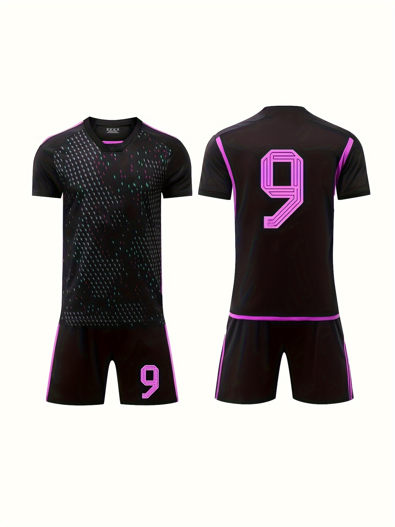 Conjunto deportivo de moda para fútbol infantil, camiseta de fútbol con  bloques de color para niño #7 y pantalones cortos transpirables para