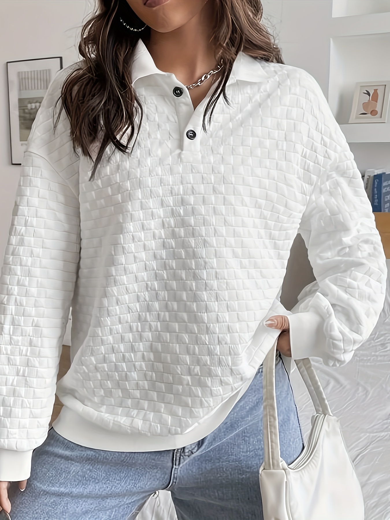 sweatshirt with buttons in the front