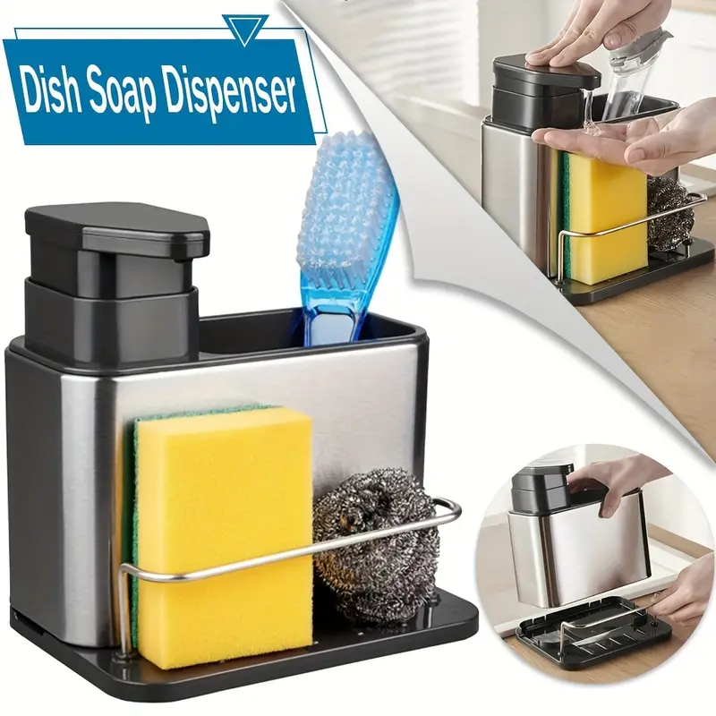 Household Kitchen Steel Dish Scrubber Soap Dispensing Steel - Temu