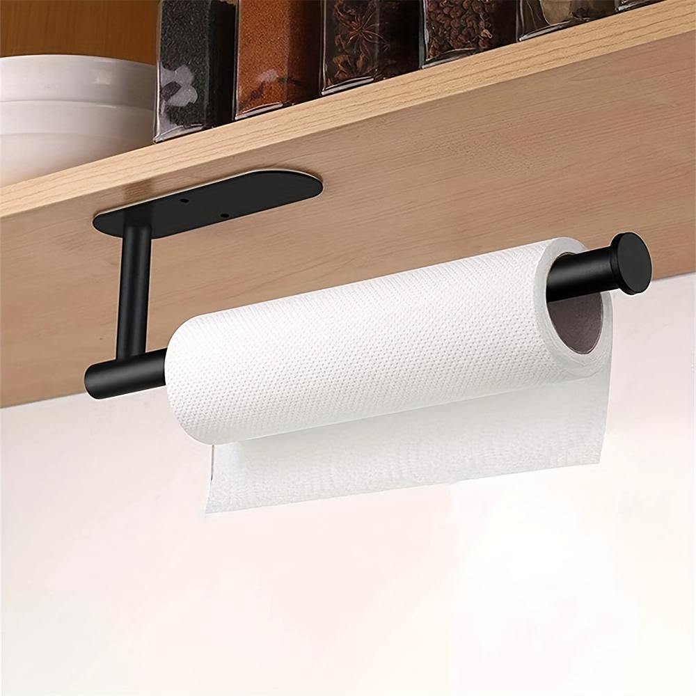 Self-adhesive Paper Towel Holder Under Cabinet For Kitchen, Bathroom Tissue  And Towel Holder, Plastic Wrap And Roll Paper Storage Storage Rack, Home Kitchen  Bathroom Supplies - Temu