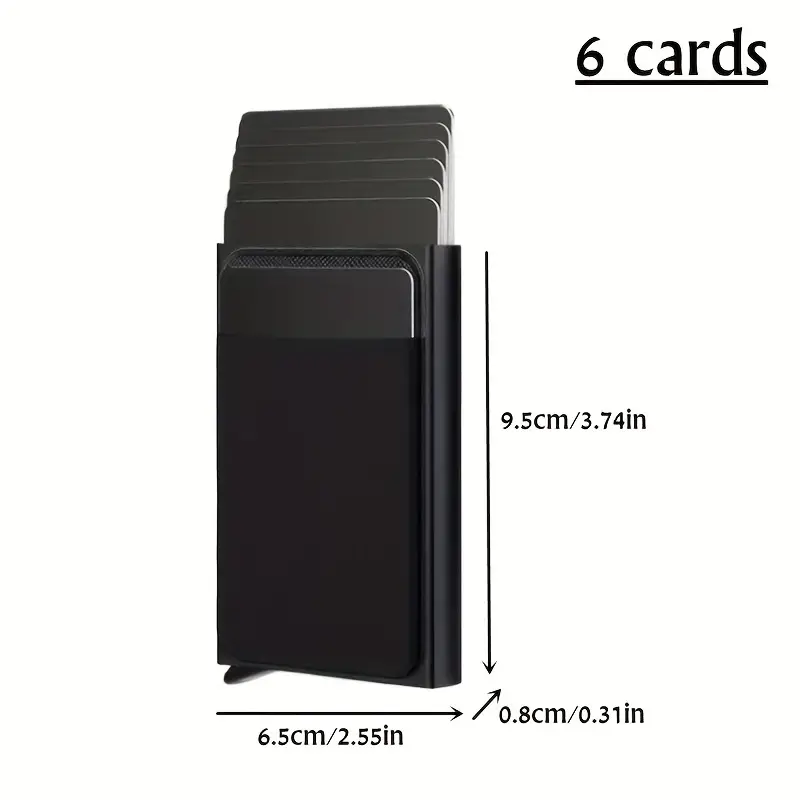 anti theft slim aluminum alloy wallet with money pocket pouch id credit card holder mini rfid blocking wallet automatic pop up card case 2