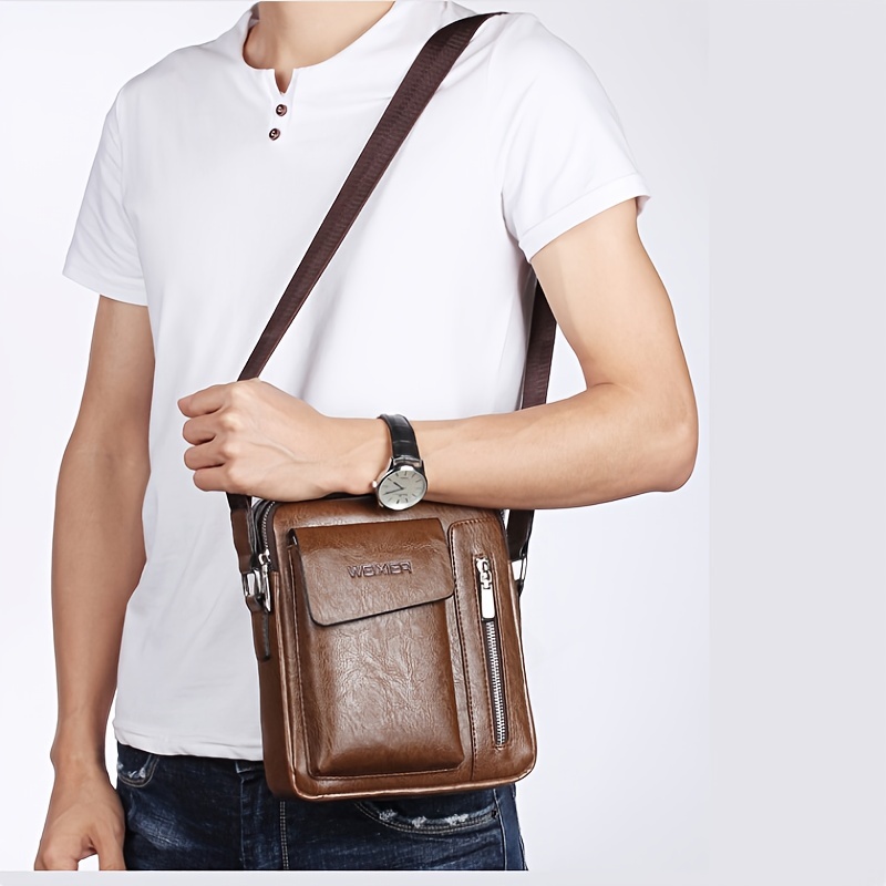 Small Crossbody Bag For Mens Leather Shoulder Bags Handbag Travel For Man  Purse Sport Hiking Business, Don't Miss These Great Deals