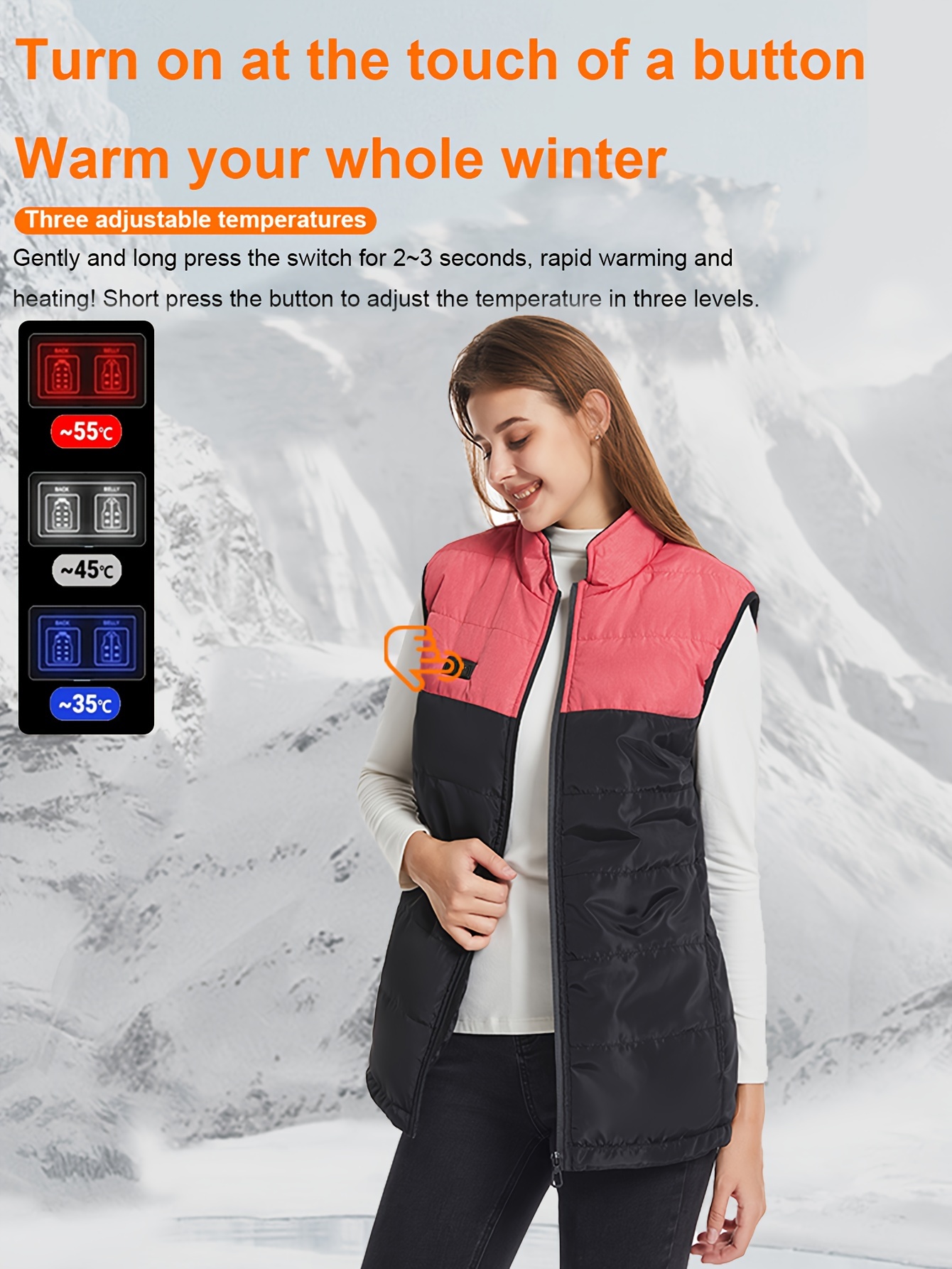 Winter Thermal Heated Vest For Women, USB Smart Dual Control Switch 11 Zone  Heated Sleeveless Jacket For Outdoor Sports, Women's Activewear