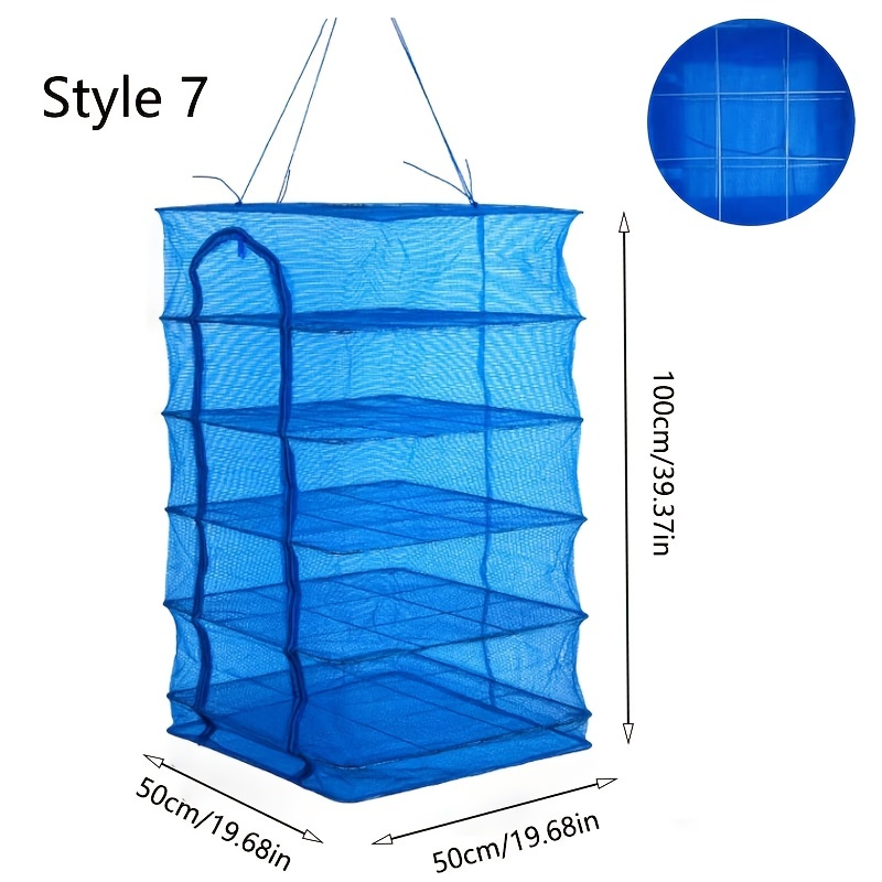 1pc Multi Functional Dustproof Drying Basket 1 3 Layers Folding Fish Mesh  Hanging Drying Fish Net With Zipper For Shrimp Fish Fruit Vegetables -  Sports & Outdoors - Temu
