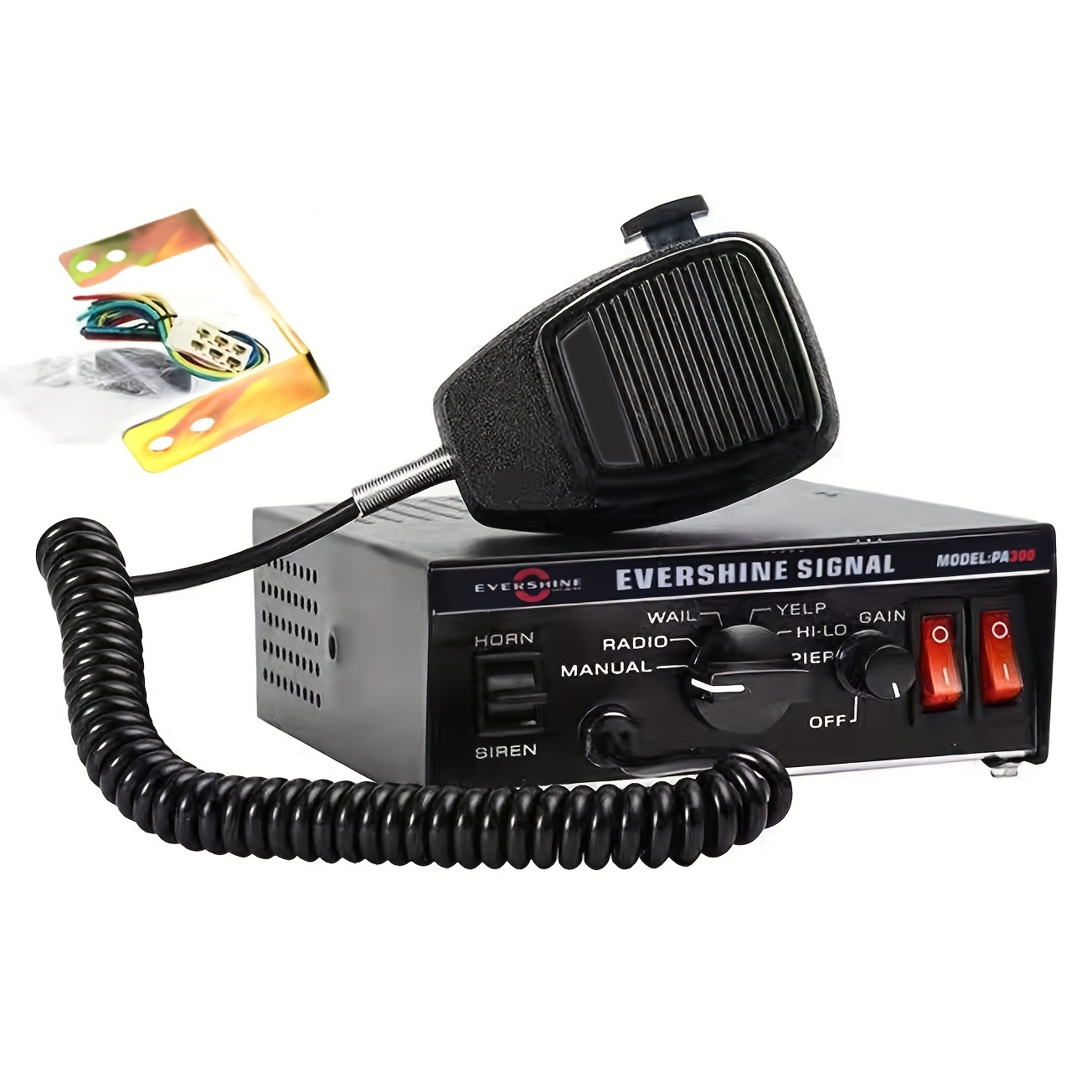 12V 200W Siren PA System with Handheld Microphone & Hands-Free 2X16A  Switches - Perfect for Emergency Warning Siren in Vehicles, Trucks, UTVs,  ATVs 