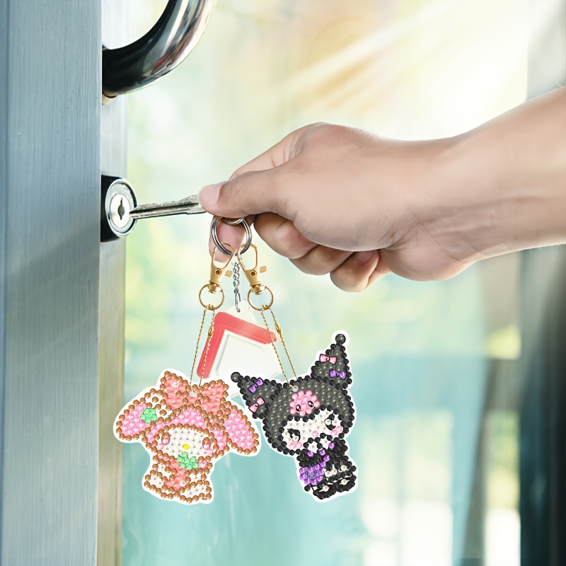 6pcs Sanrio Hello Kitty, Kuromi, My Melody, Cinnamoroll DIY Diamond  Painting Keychain Pendant Bright Diamond Dot Diamond Painting Small Gift