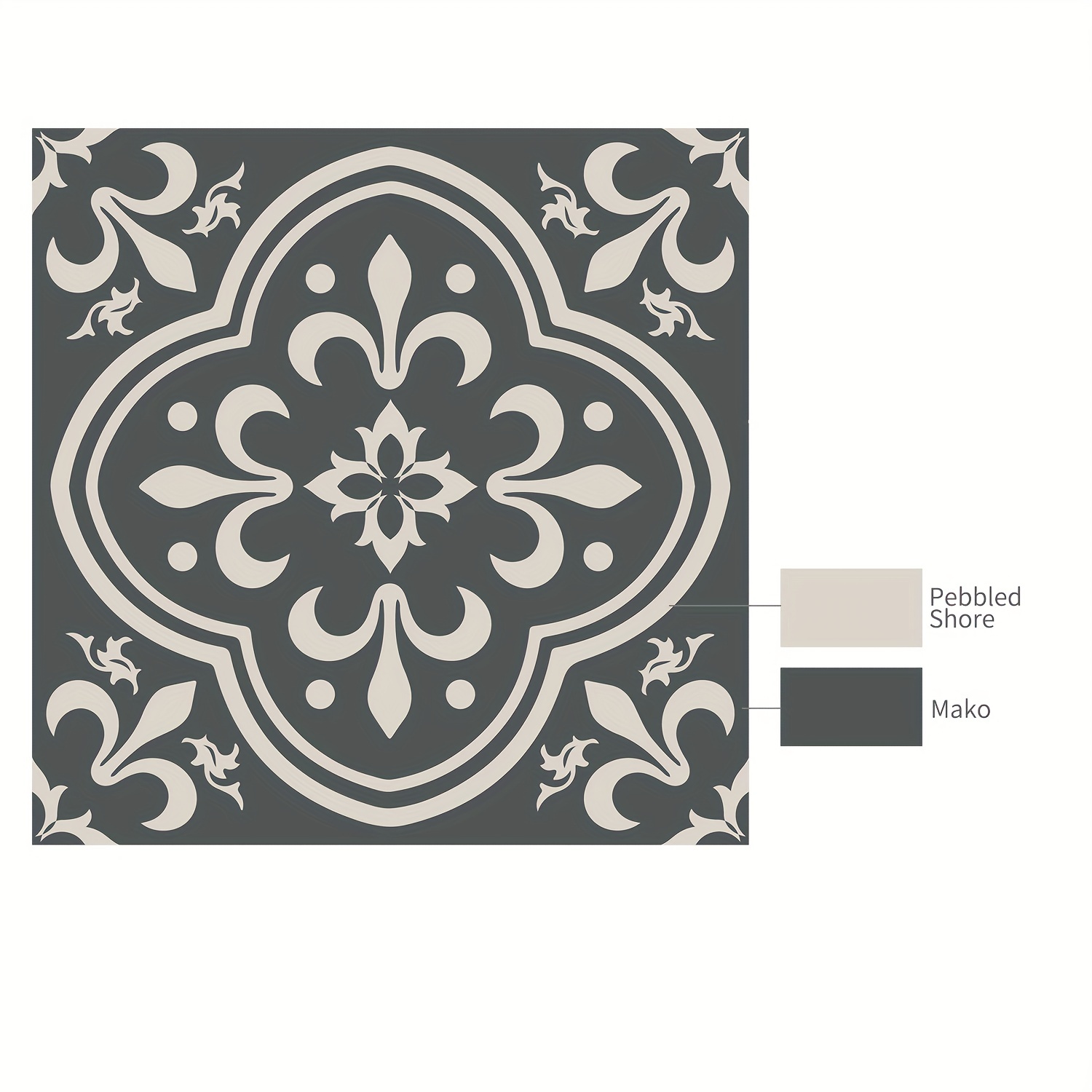 Image of 12pcs Set Of Classic Pattern Textured Tile Wall Stickers, Vintage Black Thickened Waterproof Tile Stickers For Bathroom, Kitchen Backsplash, Self-adhesive Removable Decals