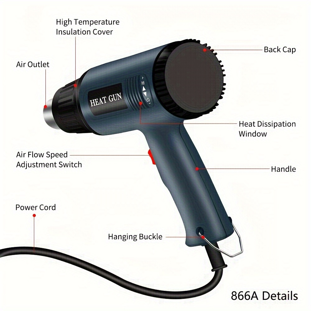 Heat Gun V f3000a Handheld Hot Air Gun Two Temperature - Temu
