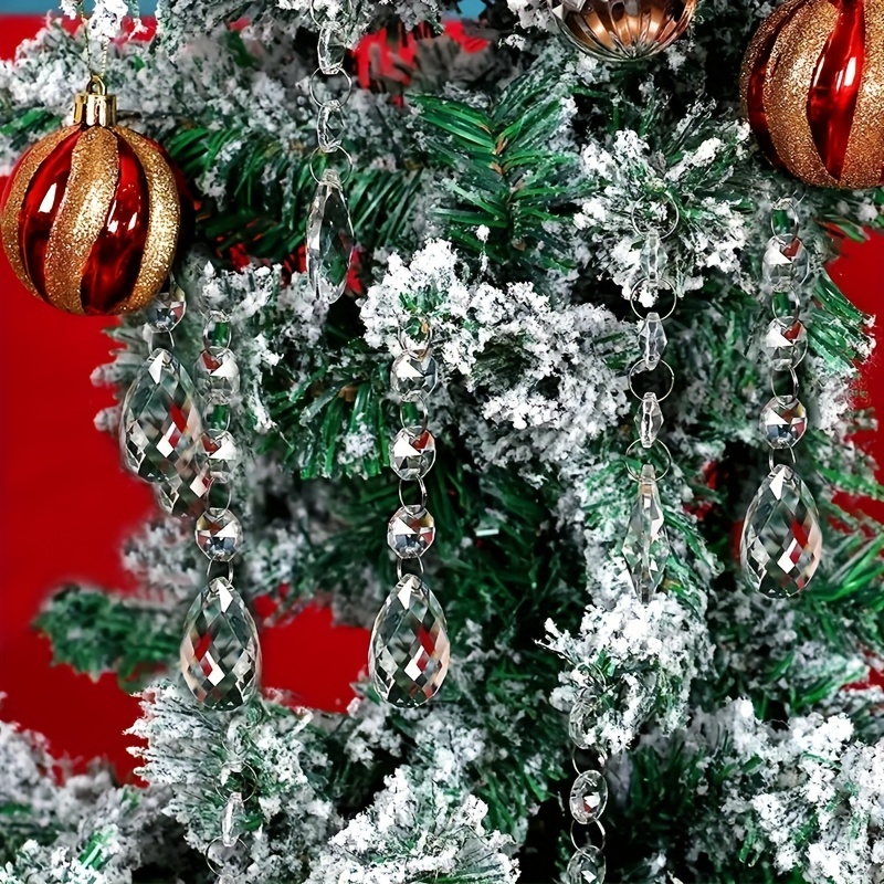 HOHIYA Crystal Ornaments Christmas Tree Decoration Garland Clear 12 Pcs