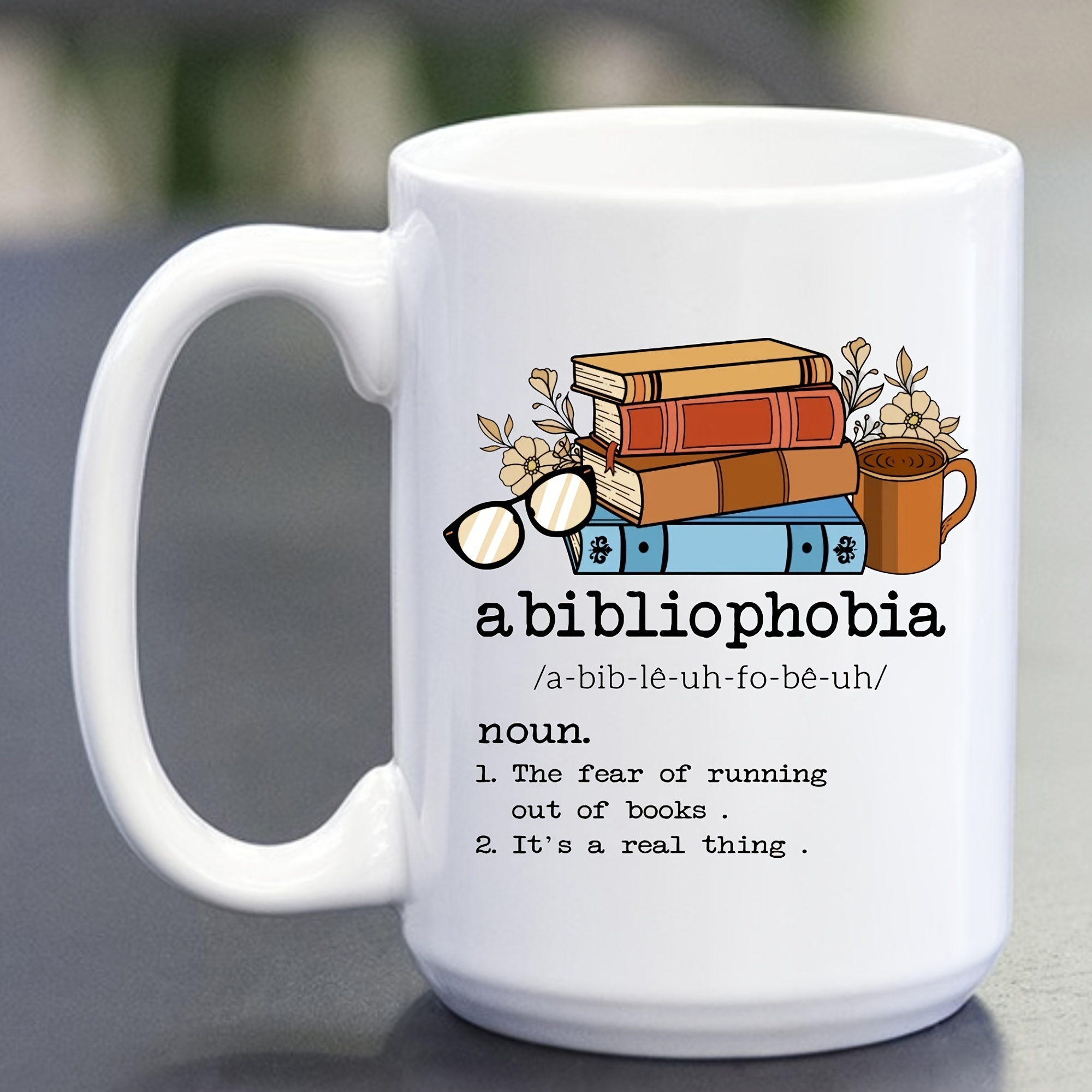 Book Coffee Mug, Book Lover Gift, Bookish Gifts, Librarian Mug, Bookworm  Mug, Gift for Bibliophile, Books and Cats (11oz)