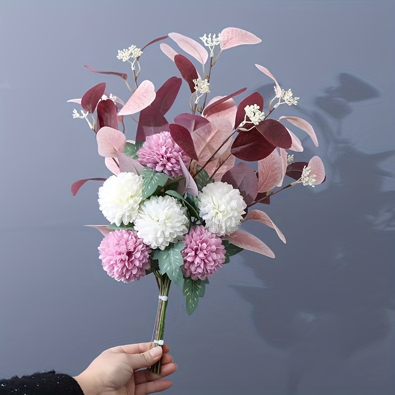 Flores artificiales de boda flores falsas ramo de hortensias artificiales  arreglos florales DIY Flor Adepaton LRWJ514-4