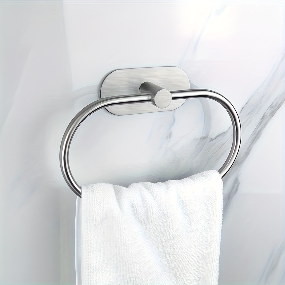 Stainless Steel Self-Adhesive Hand Towel Holder/Ring No Drilling