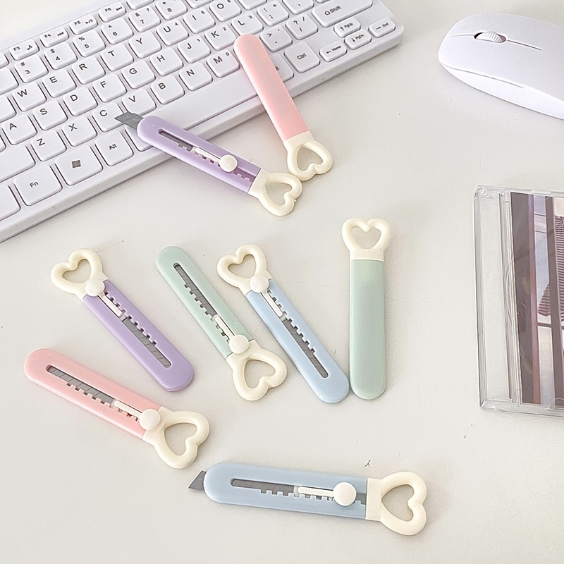 Cute Mini Love Heart Utility Knife Paper Cutter Art - Temu