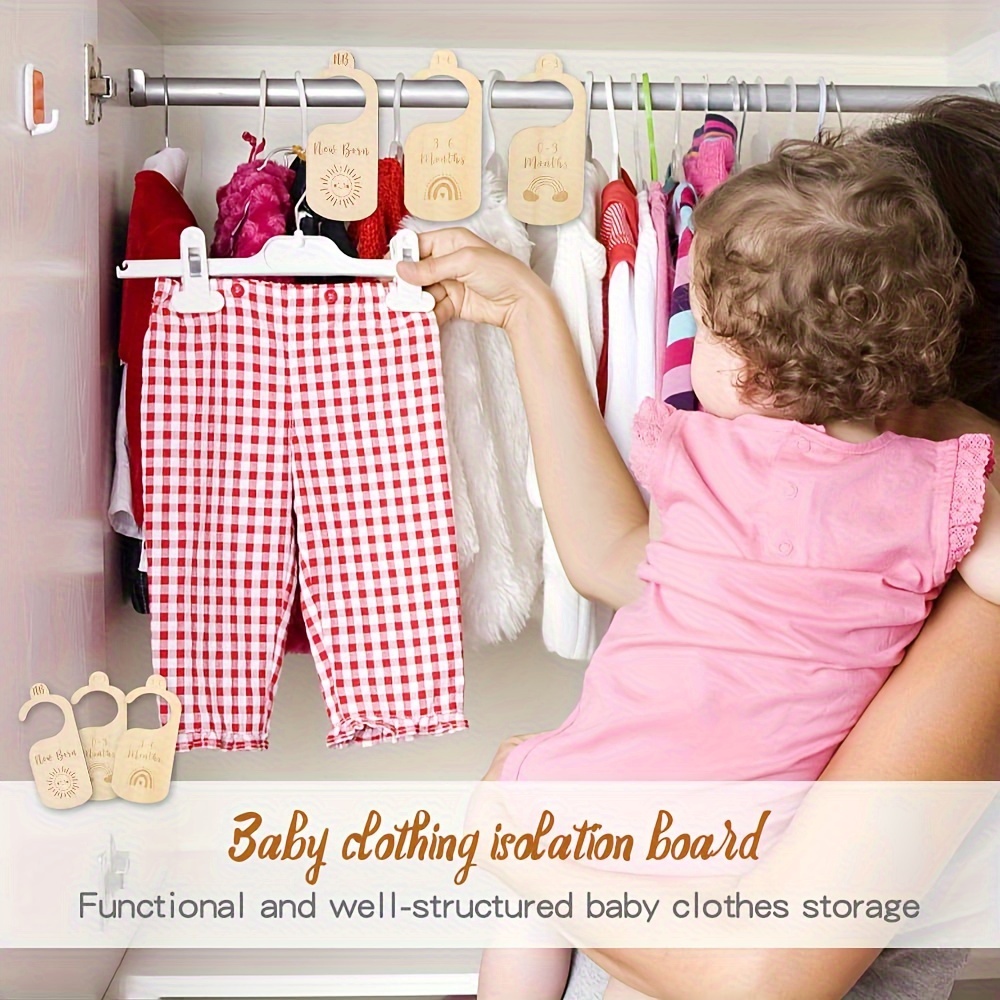 Perchas para ropa de bebé//Perchas de madera/Regalo de Baby Shower/Recién  nacido a 24 meses/Divisores de ropa/Ropa de bebé/Perchas de  armario/Organización -  España