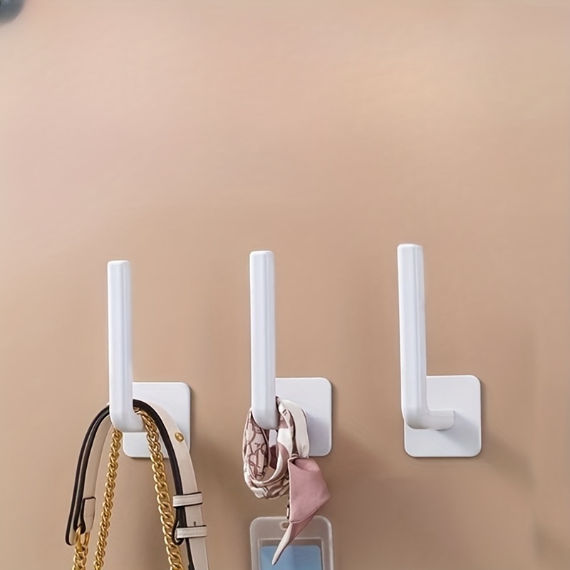 

1/5pcs Plastic Adhesive Wall Hook, Punch Free Wall Hanger Hook, Household Multifunctional Hanging Hook, Traceless Kitchen Bathroom Storage Rack Hook