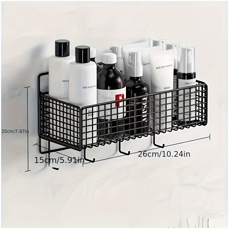 One Black Bathroom Storage Rack, Household Bathroom Punch-free