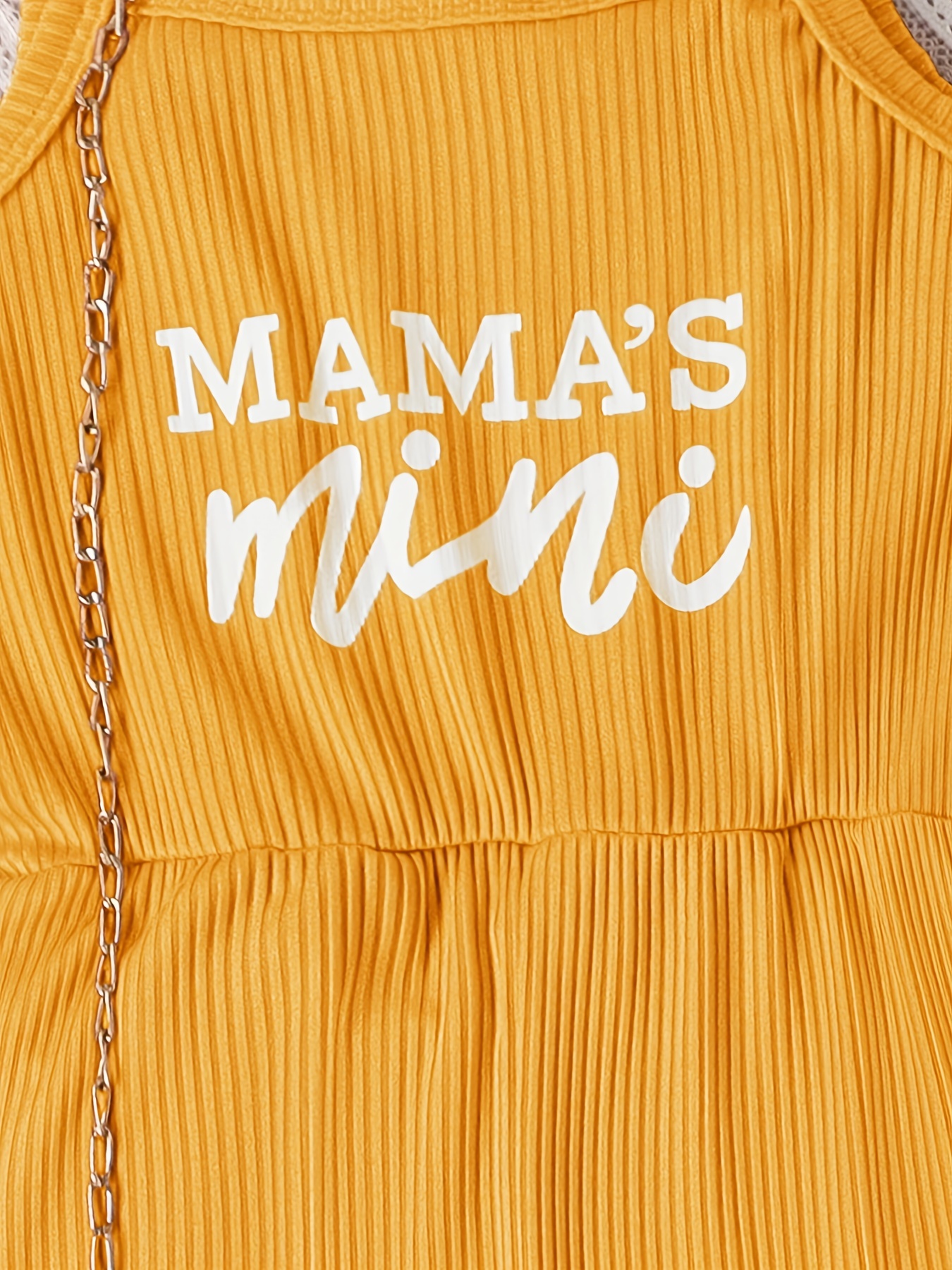 Girls Trend ''mama's Mini'' Letter Graphic Cami Romper Rib - Temu