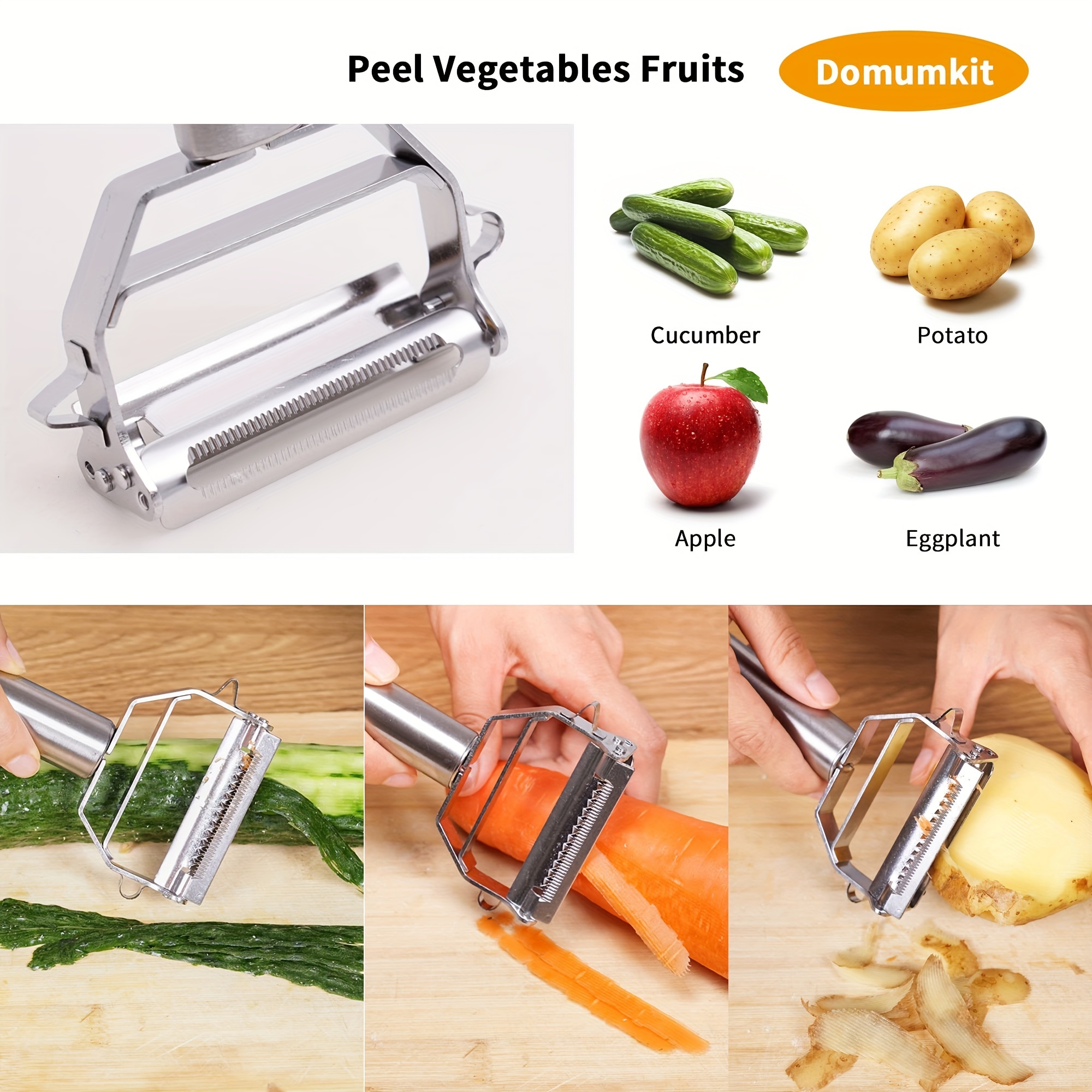 Stainless Steel Dual Blade Vegetable Peeler - Commercial Grade Julienne  Cutter, Slicer, Shredder, Scraper - Fruit, Potatoes, Carrot, Cucumber 