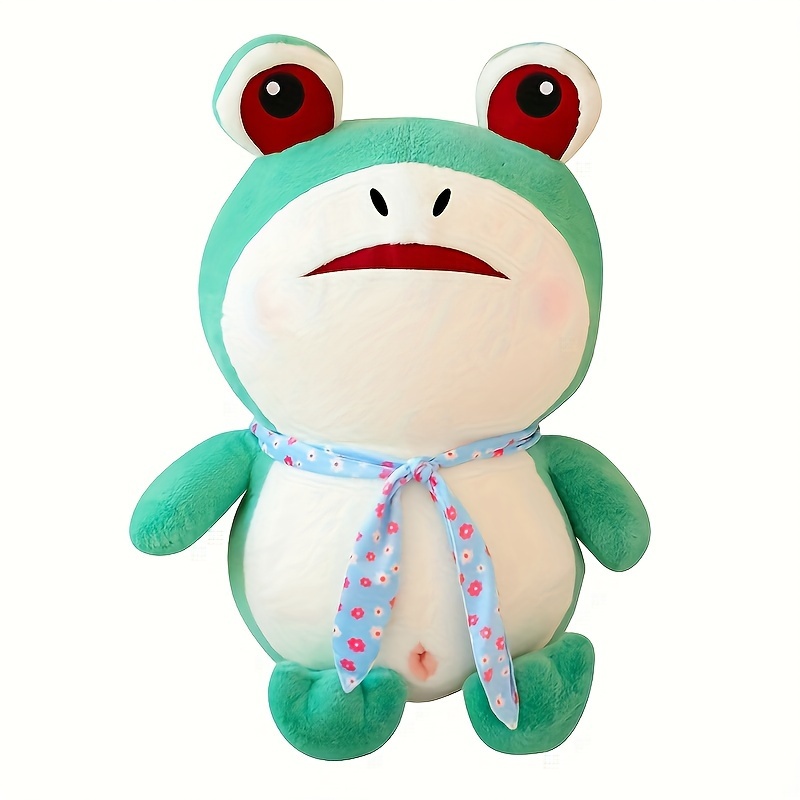HOUI Frog Plushie Stuffed Animal, Green Stuff Frog Pillow, Cute