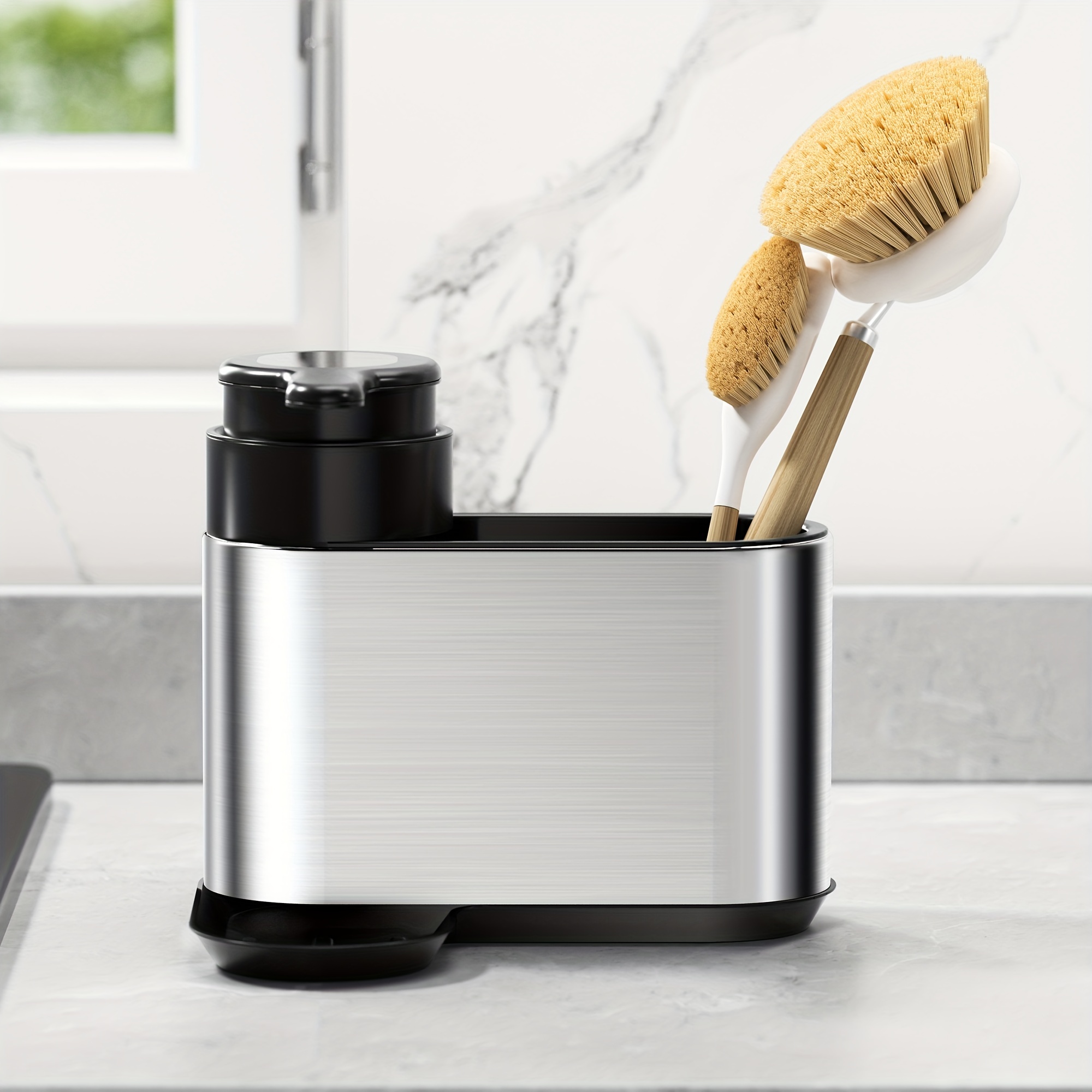 Stainless Dish Brush, Black, Sold by at Home
