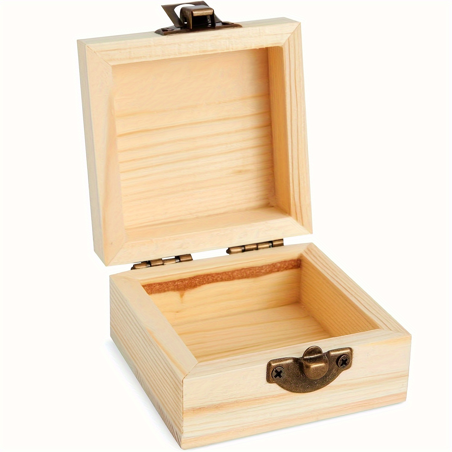  EXCEART Cofre del tesoro de madera de pino sin terminar Caja de  madera: Pintable: La caja de madera sin terminar es un lienzo en blanco, y  la madera es fácil de