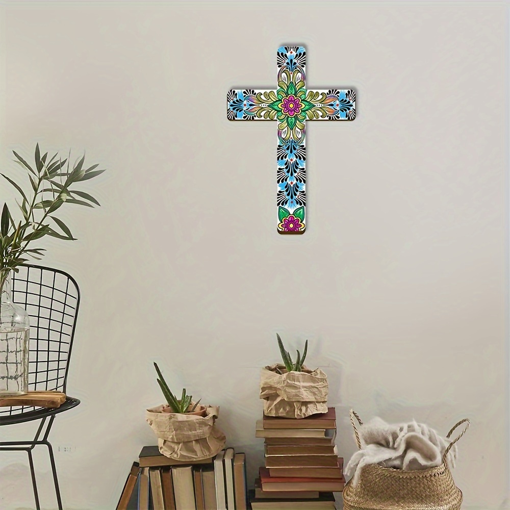 1pc Wall Crosses, Wall Mount Wooden Wall Crosses Sign, Wooden