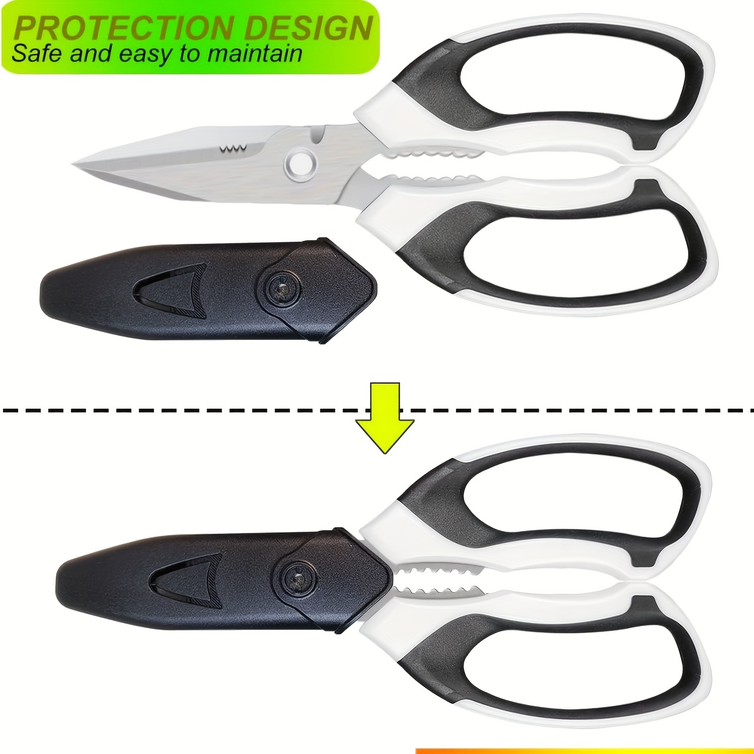 Scissors, iBayam 8 Multipurpose Scissors Bulk Ultra Sharp Shears