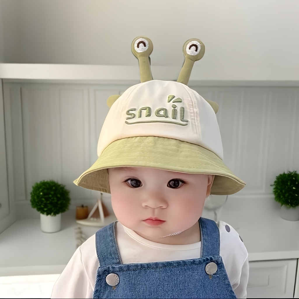 1pc Children's Cute Snail Eye Mesh Versatile Sunshade Bucket Hat for Age: 6 Months-2 Years Old, Head Around [45-48cm],Temu