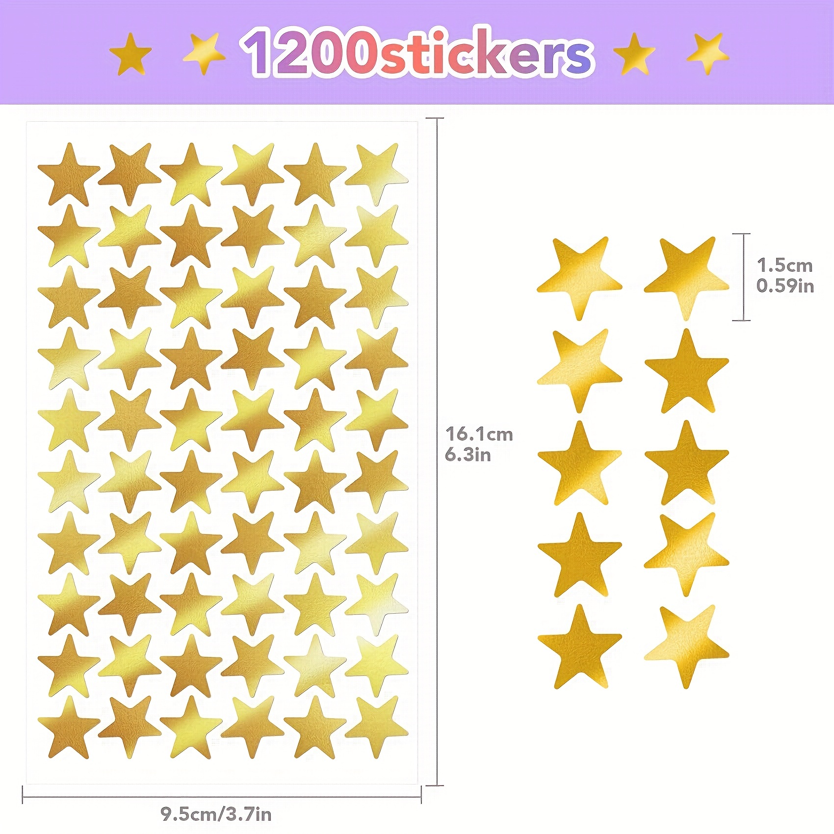 Holographic Foil Small Golden Star Stickers For - Temu