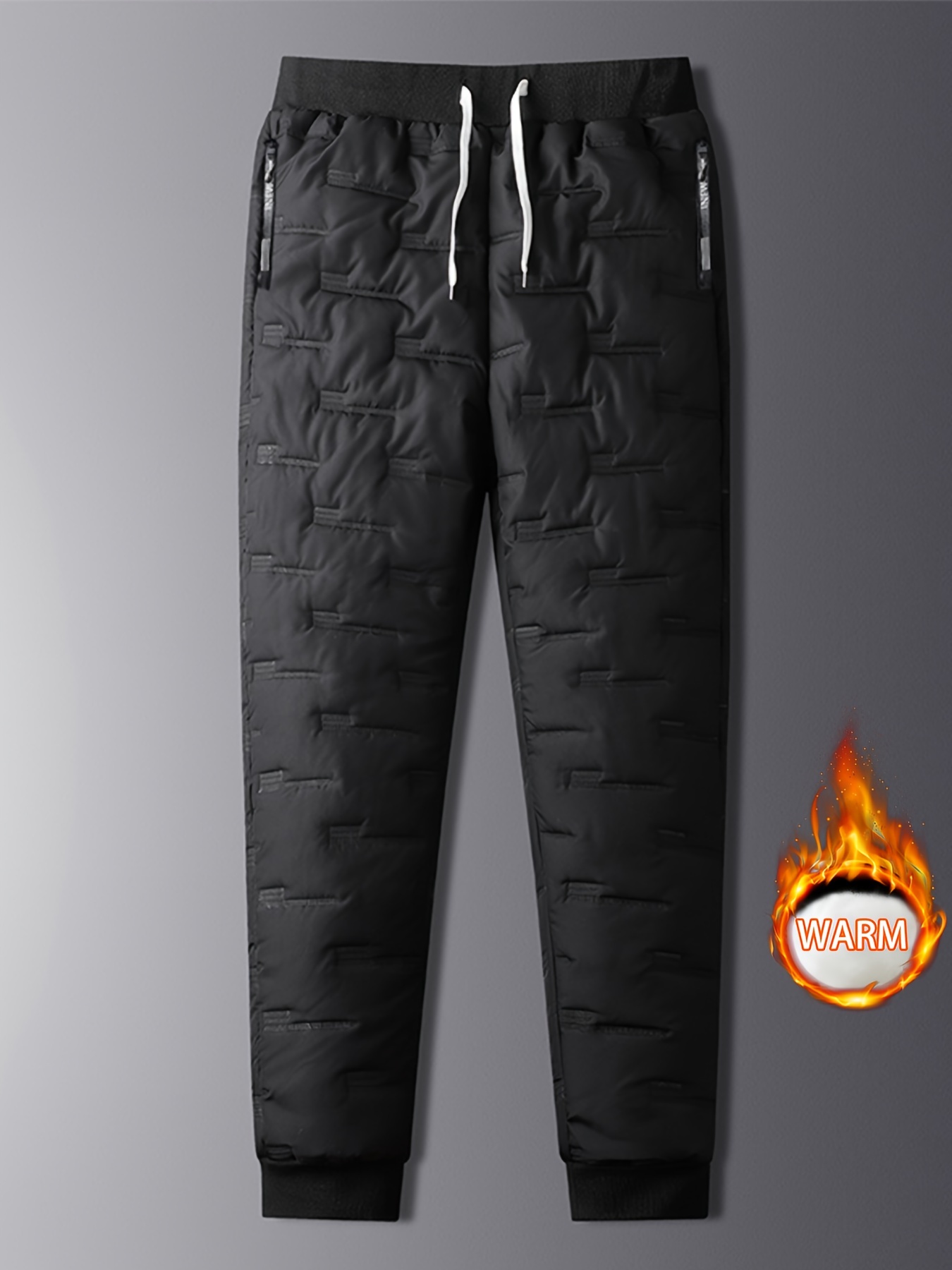 Men's Thermal Fleece Pants, Casual Warm Joggers For Fall Winter Outdoor
