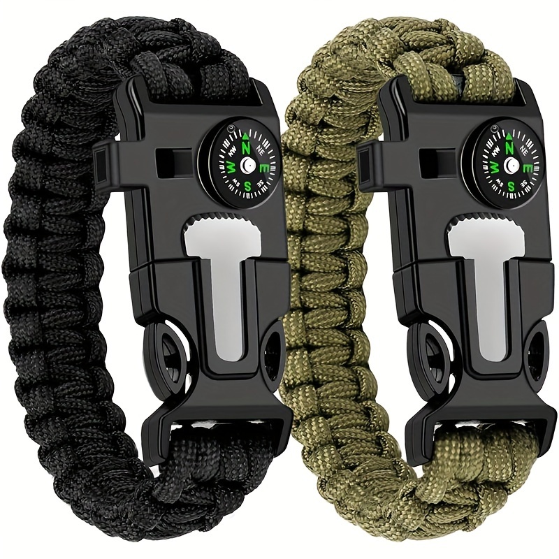 Multifunctional Paracord Bracelet: Compass Fire Starter - Temu