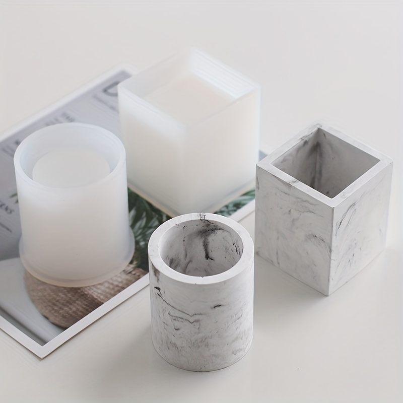 Diy Gypsum Cement Candle Jar Silicone Mold - Temu