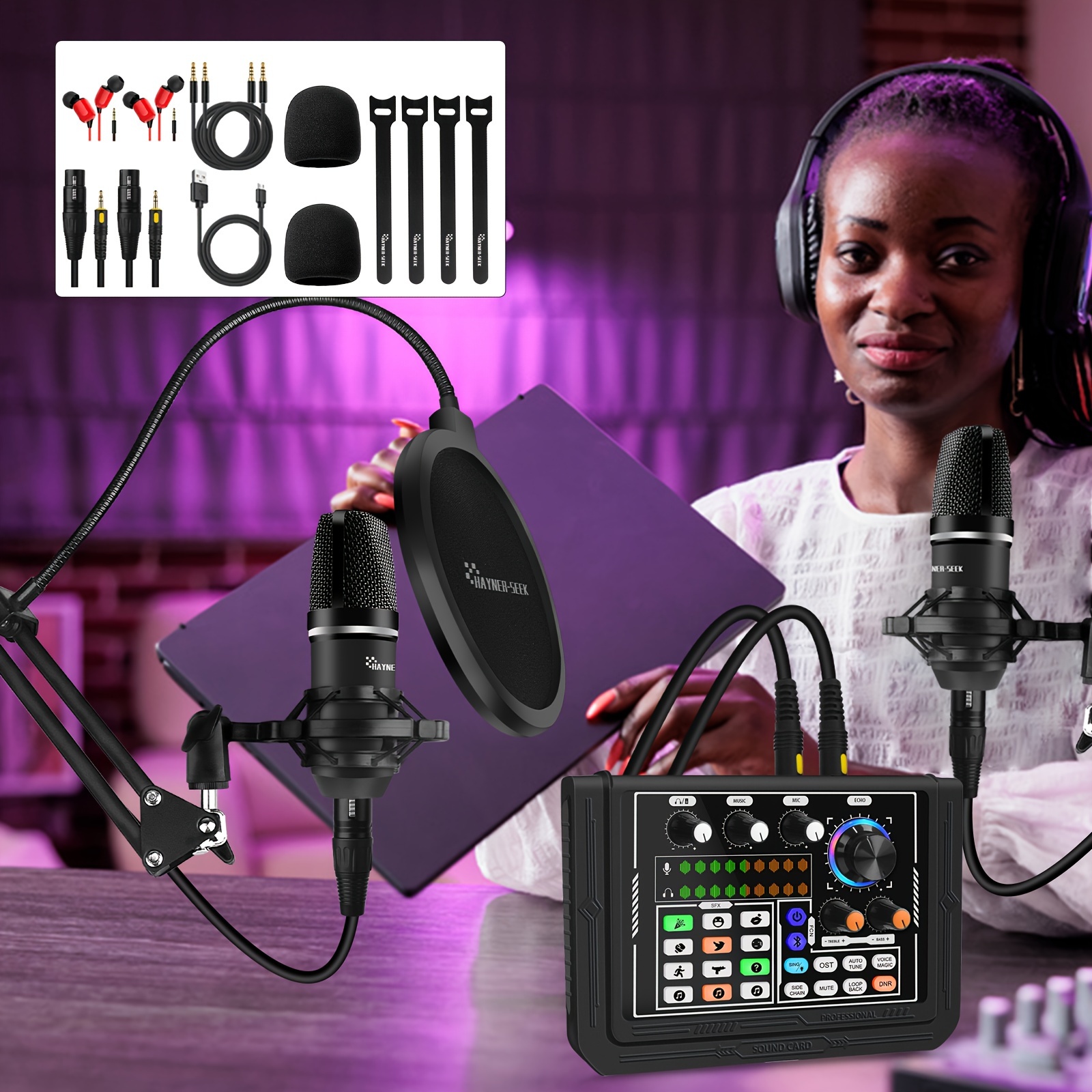 Podcast Equipment Bundle Bm 800 Podcast Microphone Bundle V8 - Temu