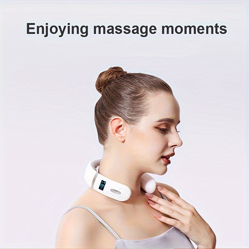 6 Heads Smart Electric Neck And Back Pulse Massager Tens - Temu