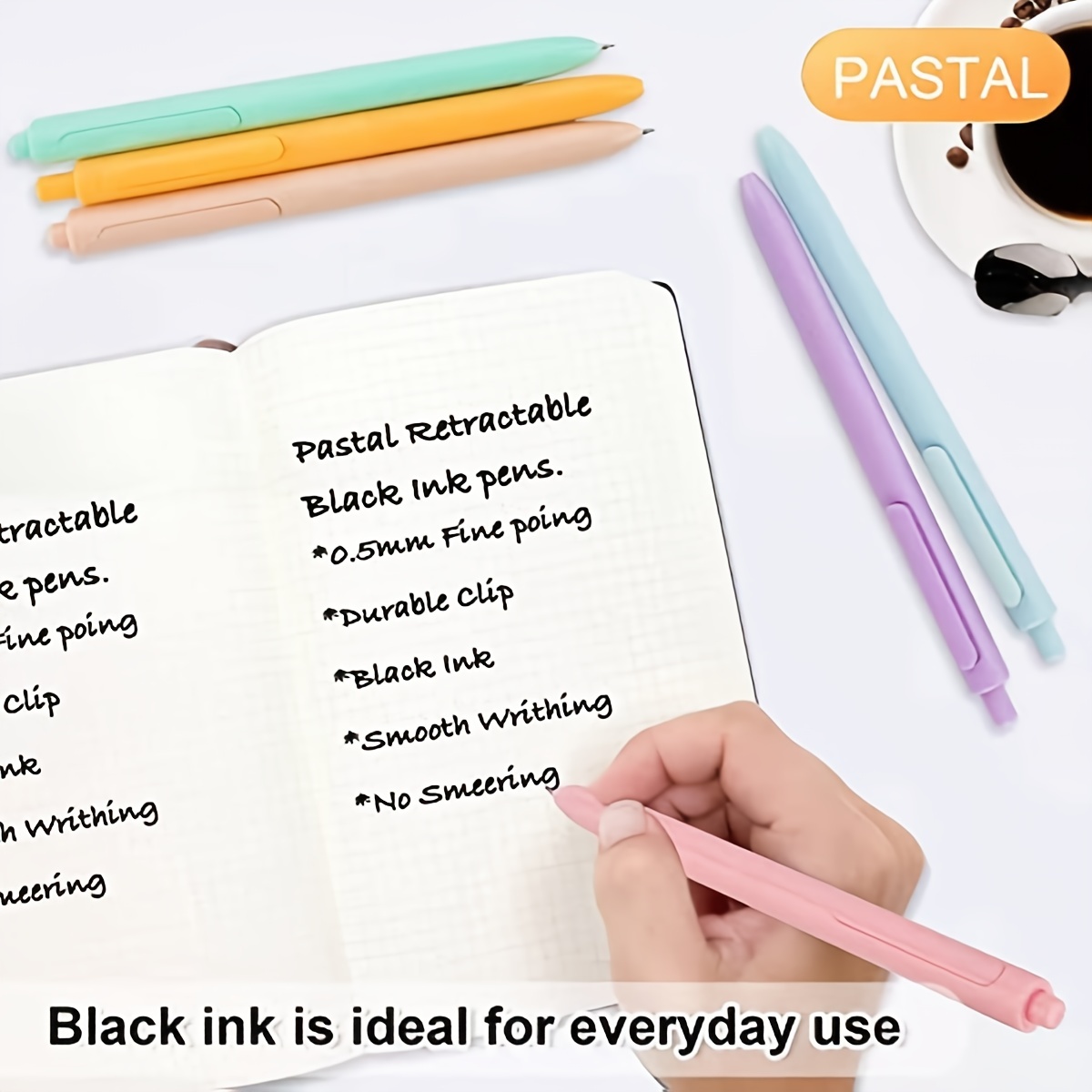 Elegant Simple Pastel Designs Retractable Gel Pens, Pen Set