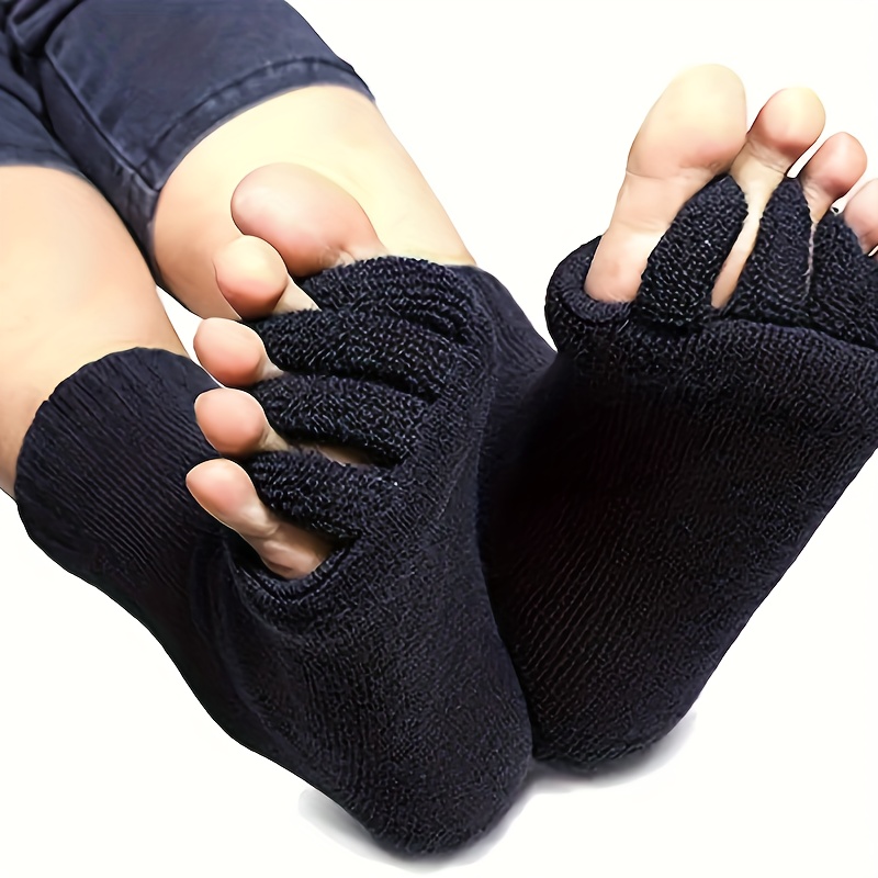 4 pares de calcetines con dedos completos, unisex, antideslizantes,  adhesivos, cinco dedos, para eje Unique Bargains calcetines de yoga
