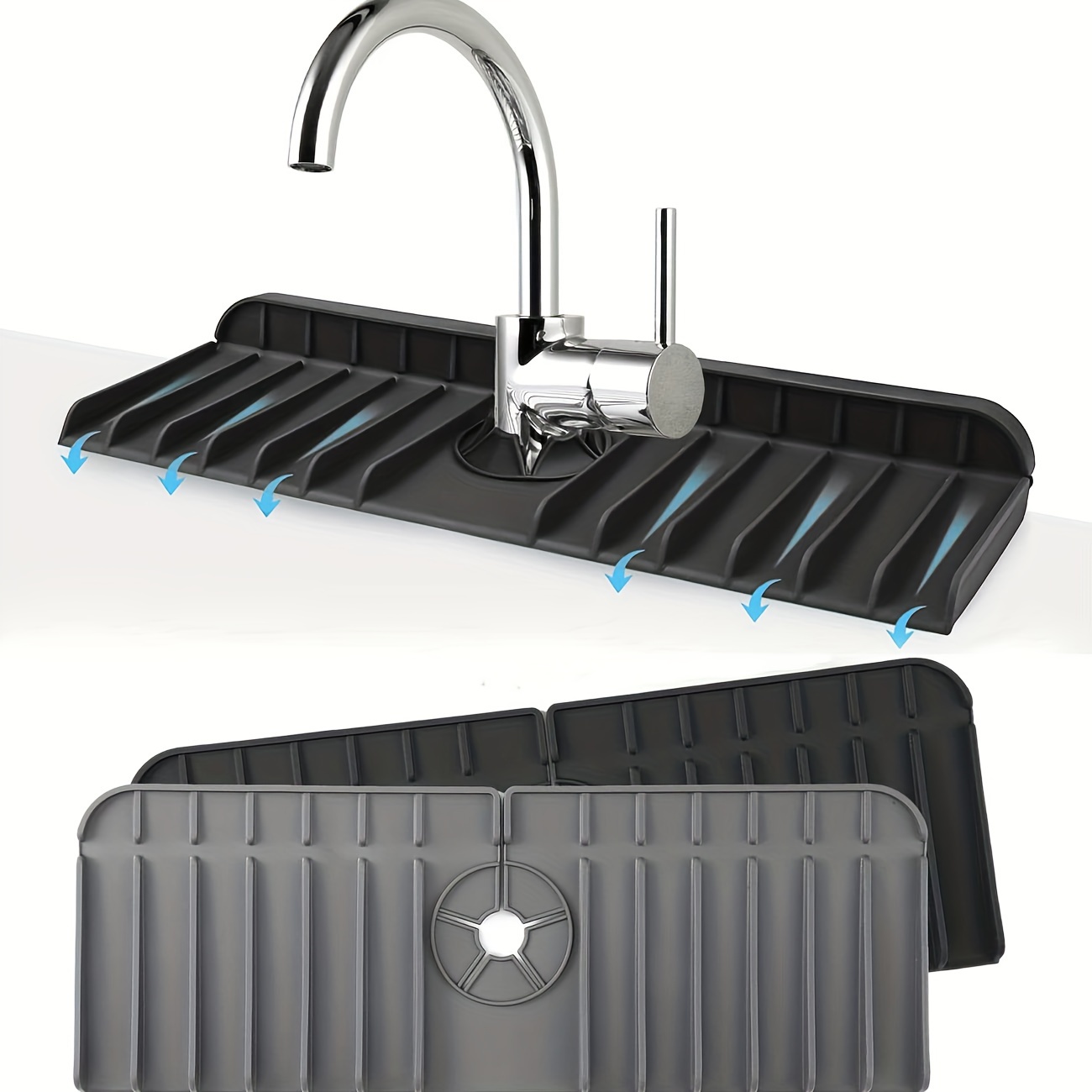 Spülbecken-Spritzschutz, wasserdichter Saugnapf an der Unterseite, erhöht,  einfache Bedienung, spritzwassergeschützt, TPR, Küchenspüle