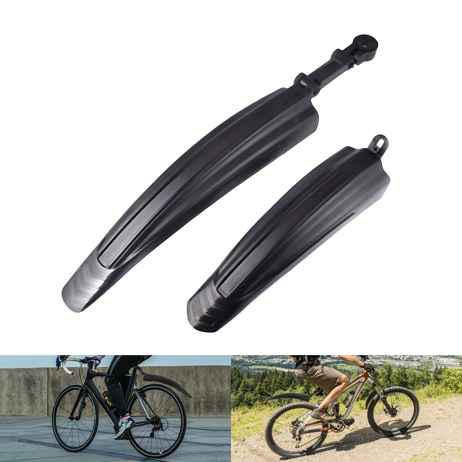 Guardabarros delantero y trasero para bicicleta bici de montaña MTB de  color gris - Cablematic