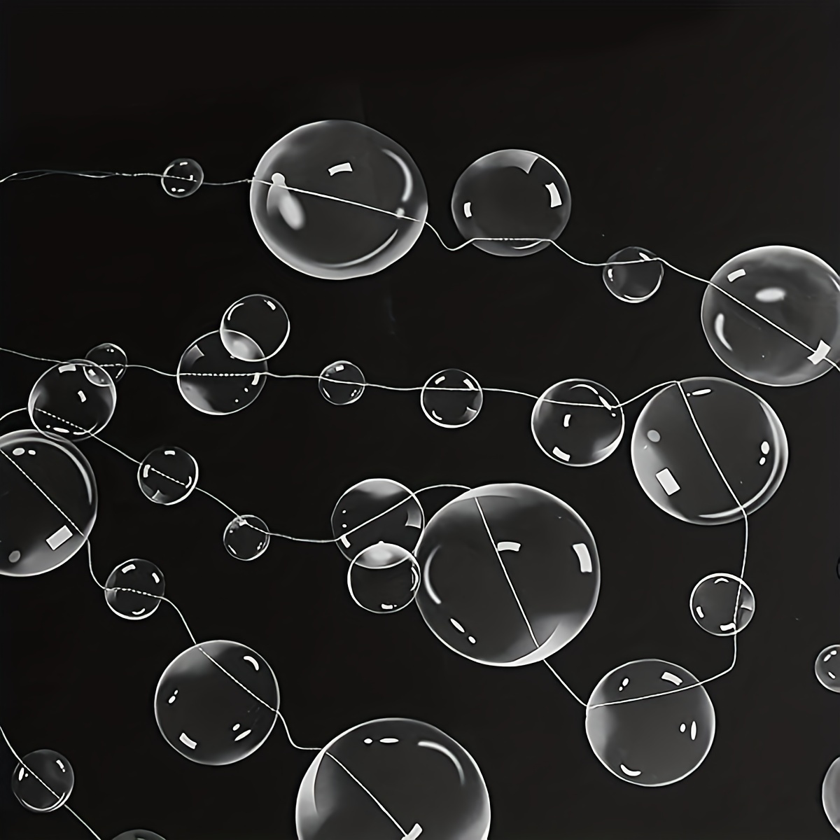 2Pcs Mermaid Bubble Garland Transparent Hanging Bubbles Hanging