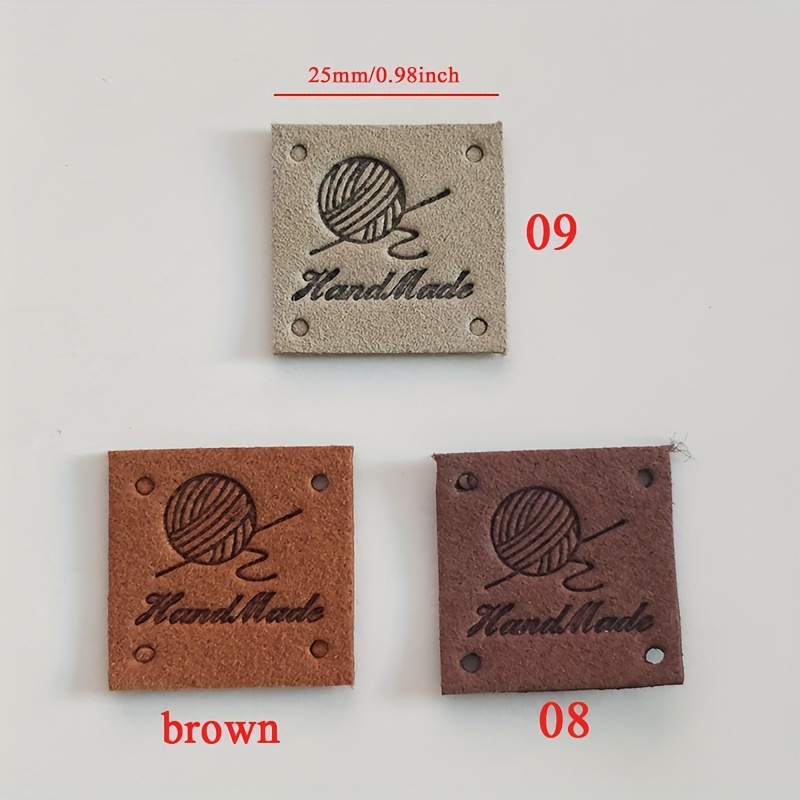 Leather labels and patches for apparel