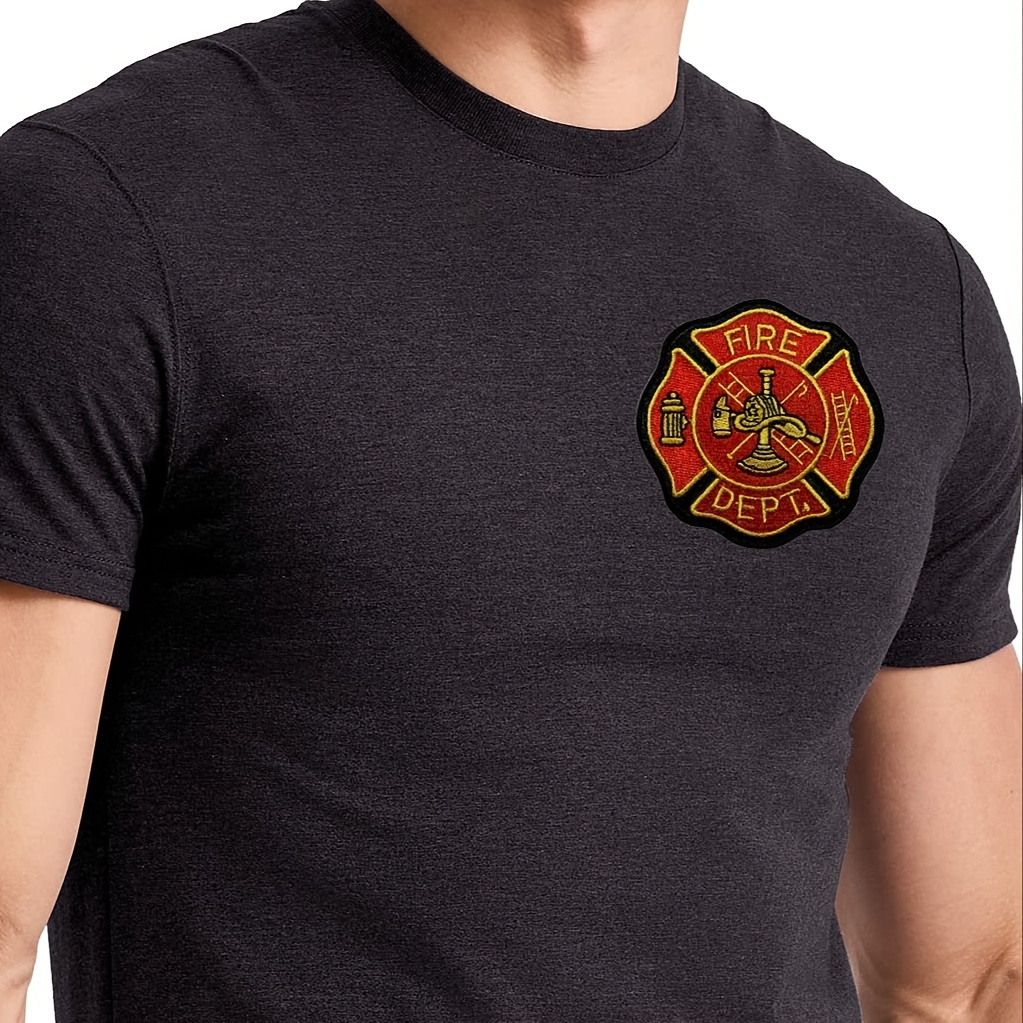 fire department shield cross embroidered patch