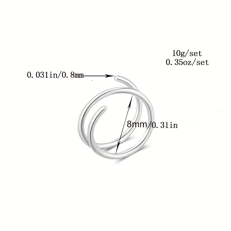 5pcs Double Twisted Nose Ring Set