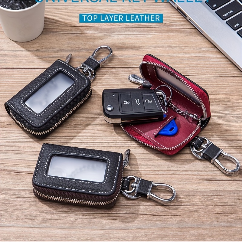 Genuine Leather Car Key Bag Coin Purse Universal Car Key Holder