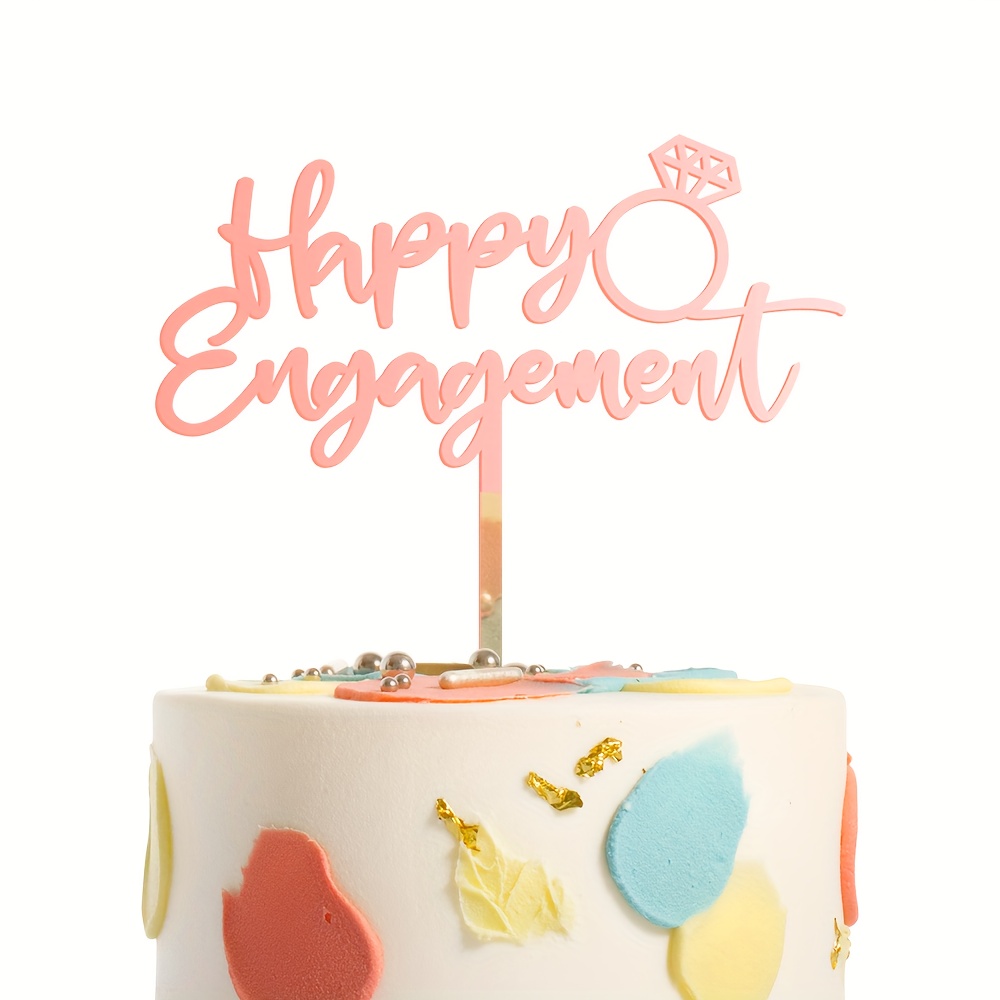 Happy Engagement Acrylic Cake Topper 1pc