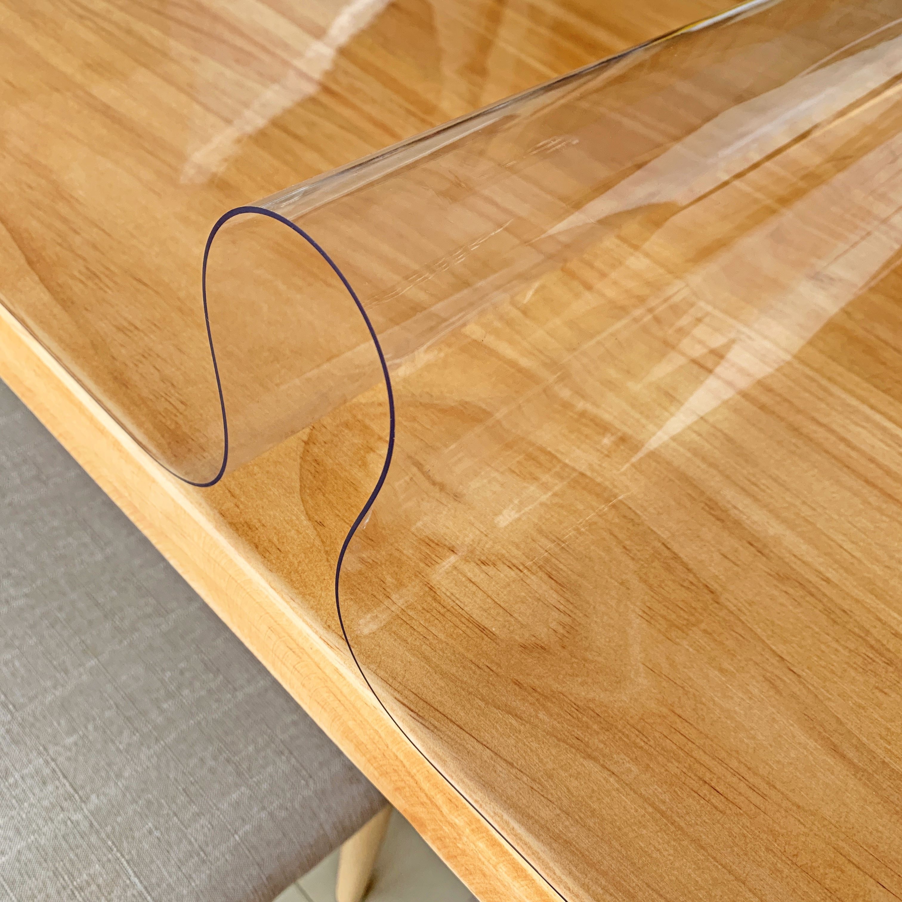  Protector de mesa transparente para escritorio, resistente al  calor, de PVC, protector para escritorio, tela de vinilo para comedor,  alfombra rectangular : Hogar y Cocina