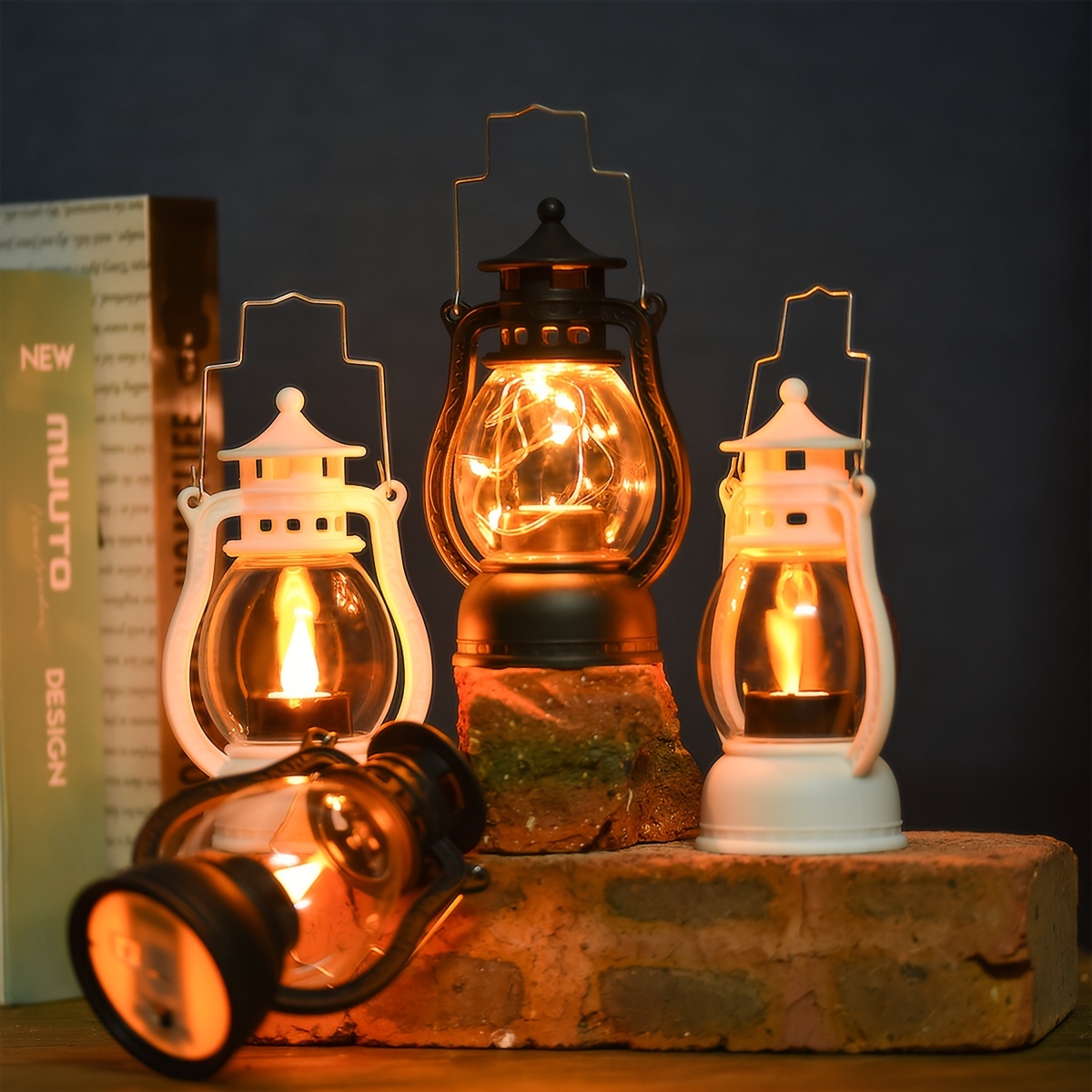 1pc Retro Led Mini Lantern For Outdoor Camping & Indoor Decoration